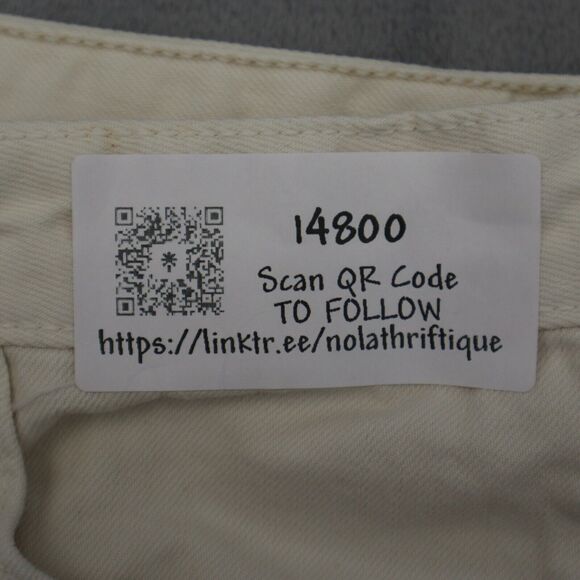 We The Free Pants Womens 28 Ivory Denim Straight Leg Mid Rise Casual Jeans - Picture 14 of 14